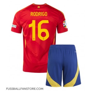 Spanien Rodri Hernandez #16 Replik Heimtrikot Kinder EM 2024 Kurzarm (+ Kurze Hosen)